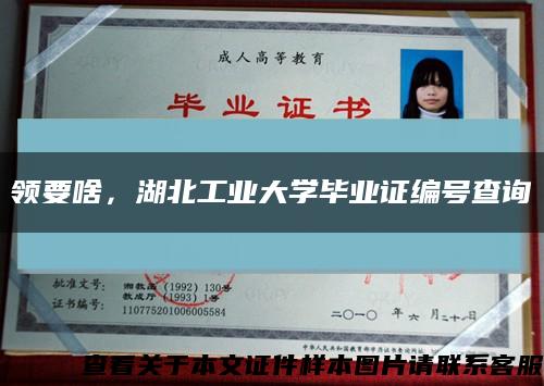 领要啥，湖北工业大学毕业证编号查询缩略图