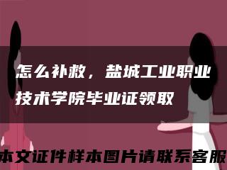 怎么补救，盐城工业职业技术学院毕业证领取缩略图