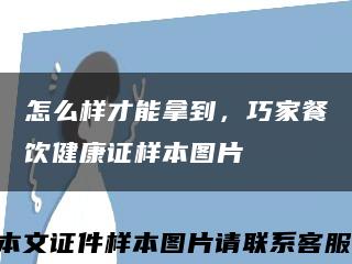 怎么样才能拿到，巧家餐饮健康证样本图片缩略图