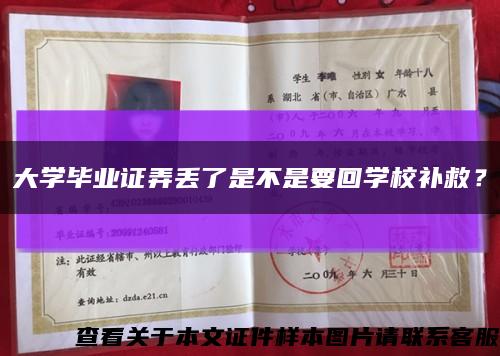 大学毕业证弄丢了是不是要回学校补救？缩略图