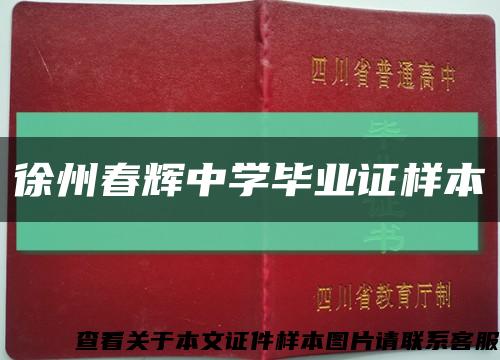 徐州春辉中学毕业证样本缩略图