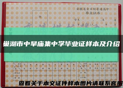 巢湖市中旱庙集中学毕业证样本及介绍缩略图