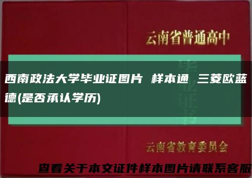 西南政法大学毕业证图片 样本通 三菱欧蓝德(是否承认学历)缩略图