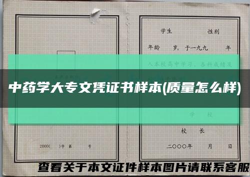 中药学大专文凭证书样本(质量怎么样)缩略图