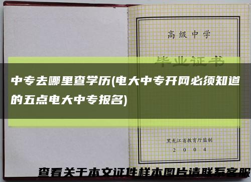 中专去哪里查学历(电大中专开网必须知道的五点电大中专报名)缩略图