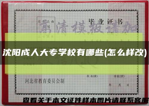 沈阳成人大专学校有哪些(怎么样改)缩略图