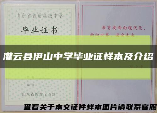 灌云县伊山中学毕业证样本及介绍缩略图