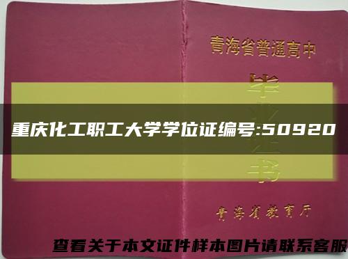 重庆化工职工大学学位证编号:50920缩略图