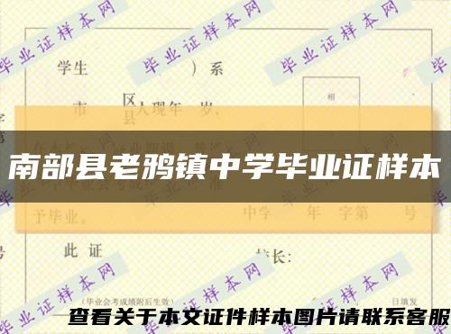 南部县老鸦镇中学毕业证样本缩略图