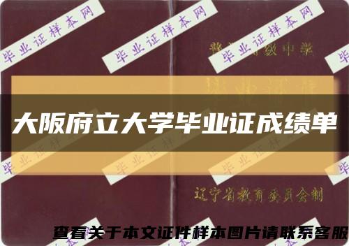 大阪府立大学毕业证成绩单缩略图