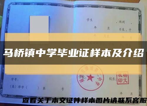 马桥镇中学毕业证样本及介绍缩略图