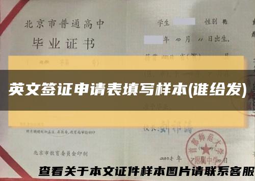 英文签证申请表填写样本(谁给发)缩略图