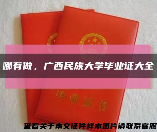 哪有做，广西民族大学毕业证大全缩略图