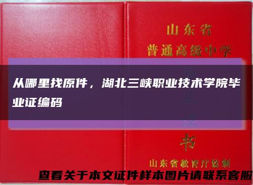 从哪里找原件，湖北三峡职业技术学院毕业证编码缩略图