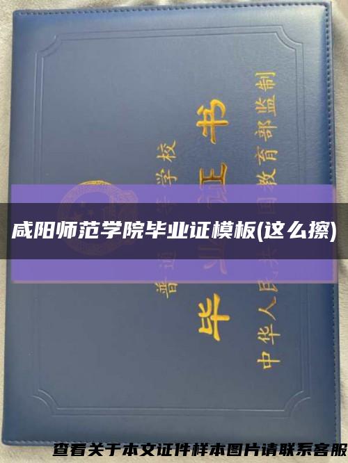 咸阳师范学院毕业证模板(这么擦)缩略图