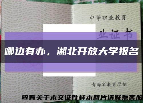 哪边有办，湖北开放大学报名缩略图