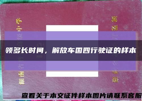 领多长时间，解放车国四行驶证的样本缩略图