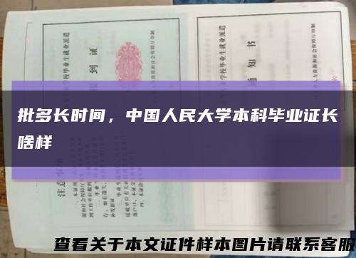 批多长时间，中国人民大学本科毕业证长啥样缩略图