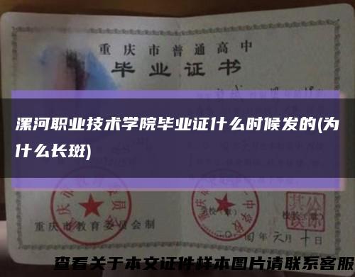 漯河职业技术学院毕业证什么时候发的(为什么长斑)缩略图