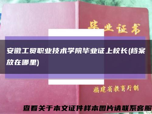 安徽工贸职业技术学院毕业证上校长(档案放在哪里)缩略图