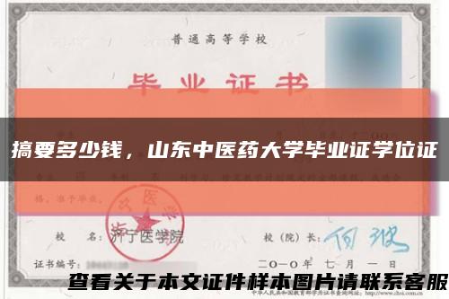 搞要多少钱，山东中医药大学毕业证学位证缩略图