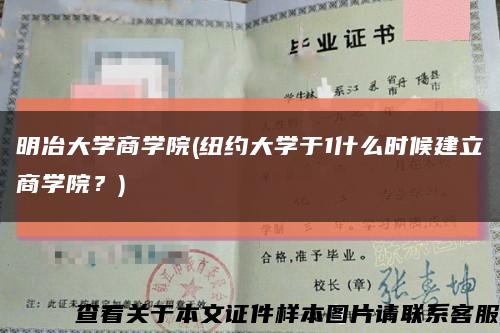 明冶大学商学院(纽约大学于1什么时候建立商学院？)缩略图