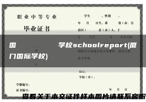 国際デュアルビジネス専門学校schoolreport(厦门国际学校)缩略图