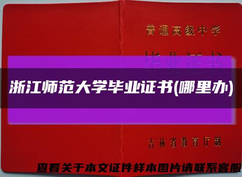 浙江师范大学毕业证书(哪里办)缩略图