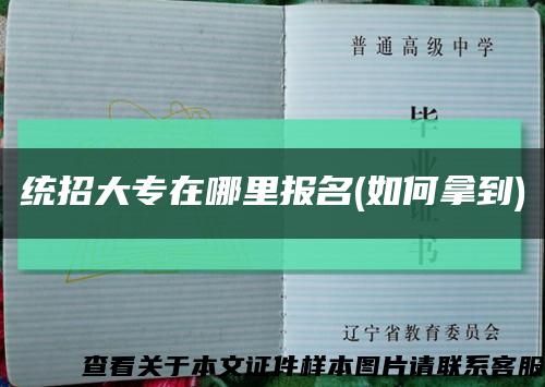 统招大专在哪里报名(如何拿到)缩略图