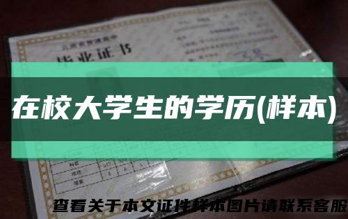 在校大学生的学历(样本)缩略图