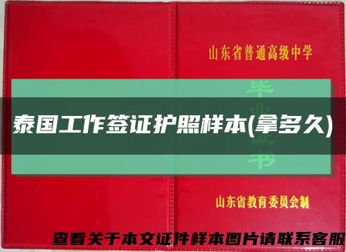 泰国工作签证护照样本(拿多久)缩略图