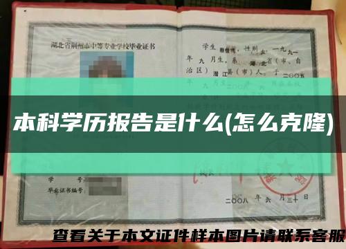 本科学历报告是什么(怎么克隆)缩略图