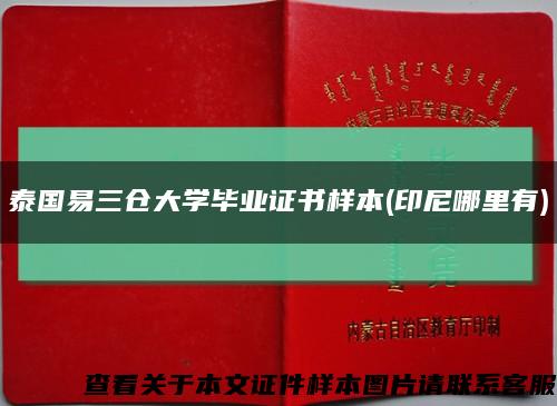 泰国易三仓大学毕业证书样本(印尼哪里有)缩略图