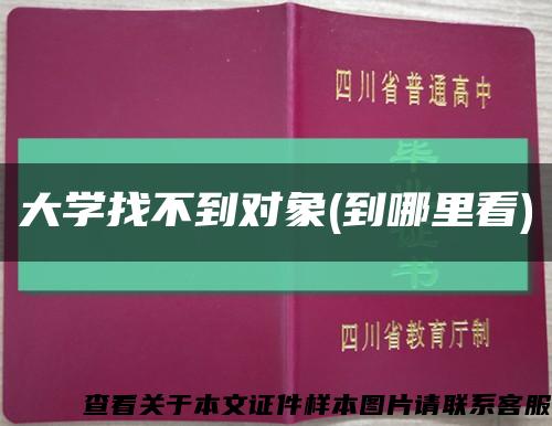 大学找不到对象(到哪里看)缩略图