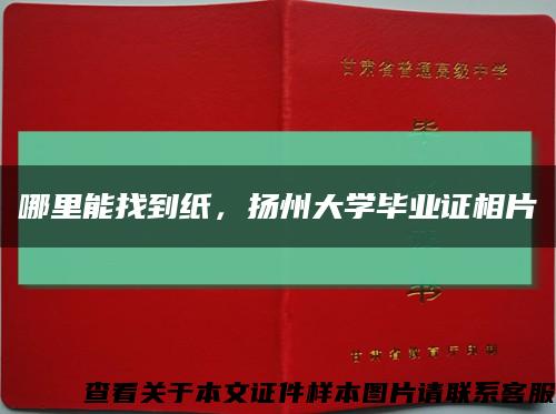 哪里能找到纸，扬州大学毕业证相片缩略图