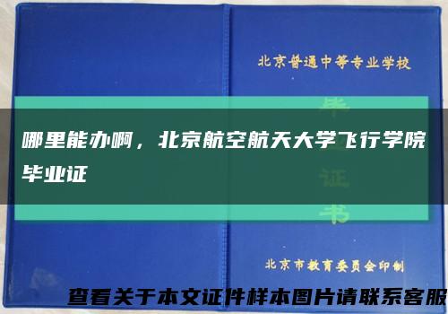 哪里能办啊，北京航空航天大学飞行学院毕业证缩略图