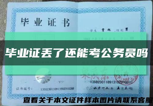 毕业证丢了还能考公务员吗缩略图