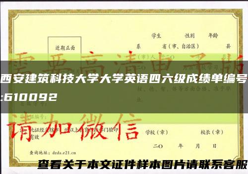 西安建筑科技大学大学英语四六级成绩单编号:610092缩略图