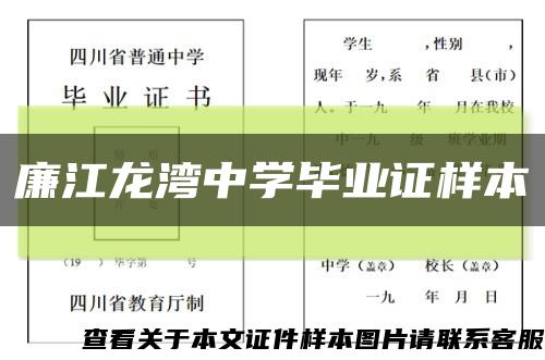 廉江龙湾中学毕业证样本缩略图