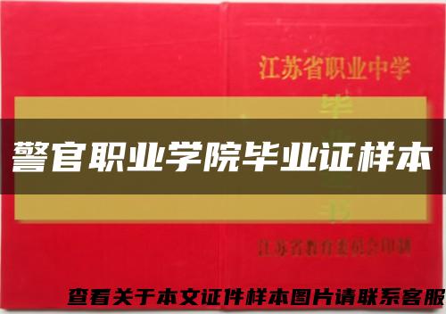 警官职业学院毕业证样本缩略图