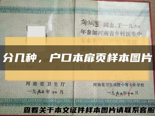 分几种，户口本扉页样本图片缩略图