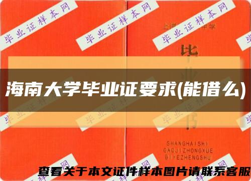 海南大学毕业证要求(能借么)缩略图