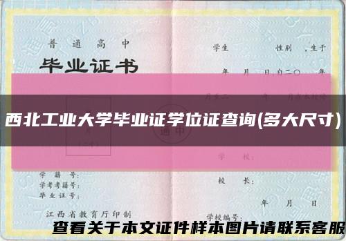 西北工业大学毕业证学位证查询(多大尺寸)缩略图