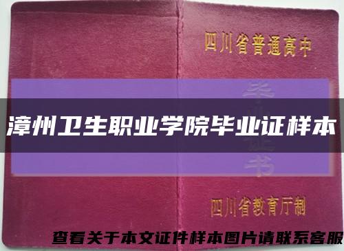 漳州卫生职业学院毕业证样本缩略图