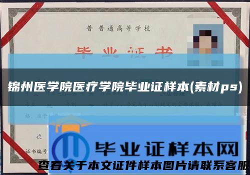 锦州医学院医疗学院毕业证样本(素材ps)缩略图