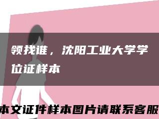 领找谁，沈阳工业大学学位证样本缩略图