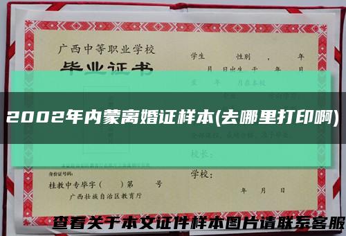 2002年内蒙离婚证样本(去哪里打印啊)缩略图