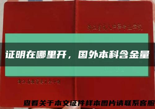 证明在哪里开，国外本科含金量缩略图