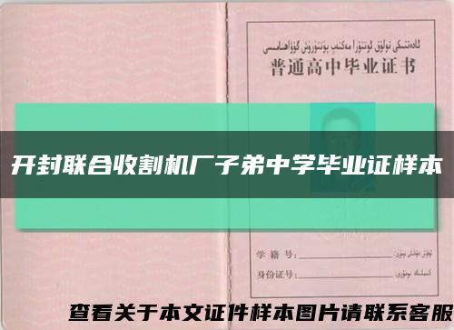 开封联合收割机厂子弟中学毕业证样本缩略图