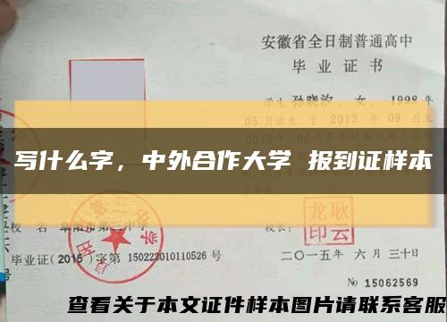 写什么字，中外合作大学 报到证样本缩略图